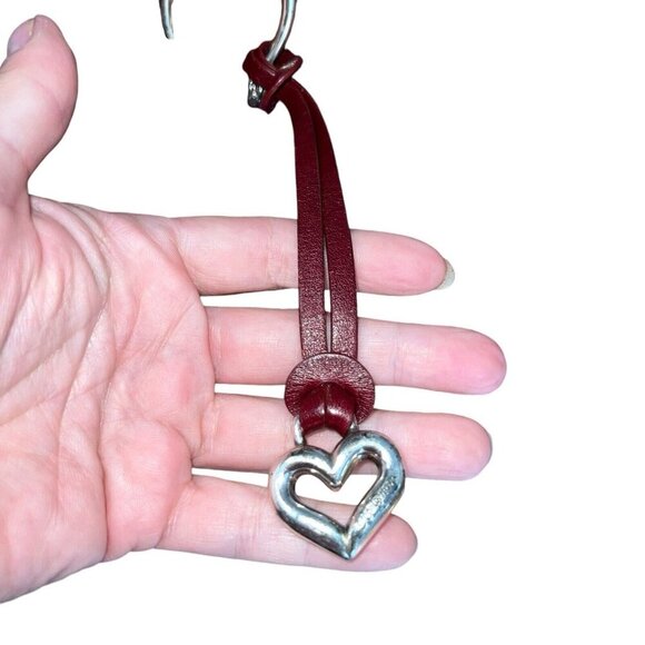 Brighton Alligator Embossed Leather Shoulder‎ Handbag Purse Bag Red Heart Charm - Picture 2 of 12